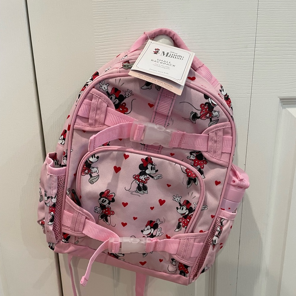 Pottery Barn Kids Mackenzie pink Disney Minnie Mouse backpack and tumbler
